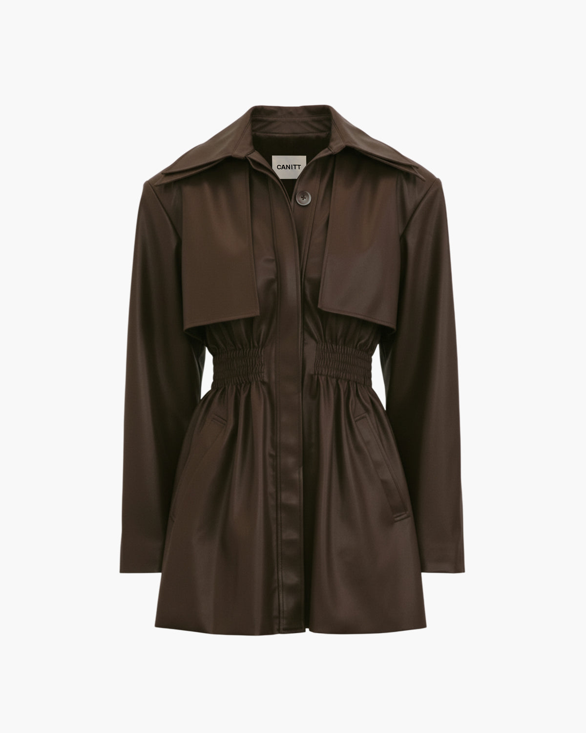 Layered Collar Leather Jacket