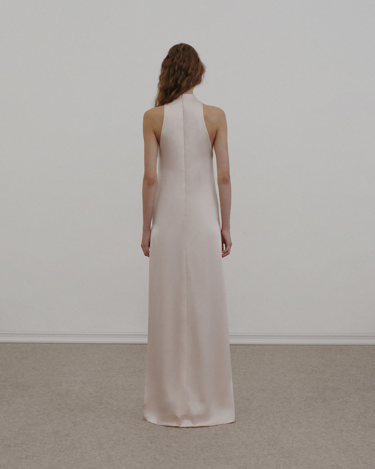 Draped Satin Maxi Gown