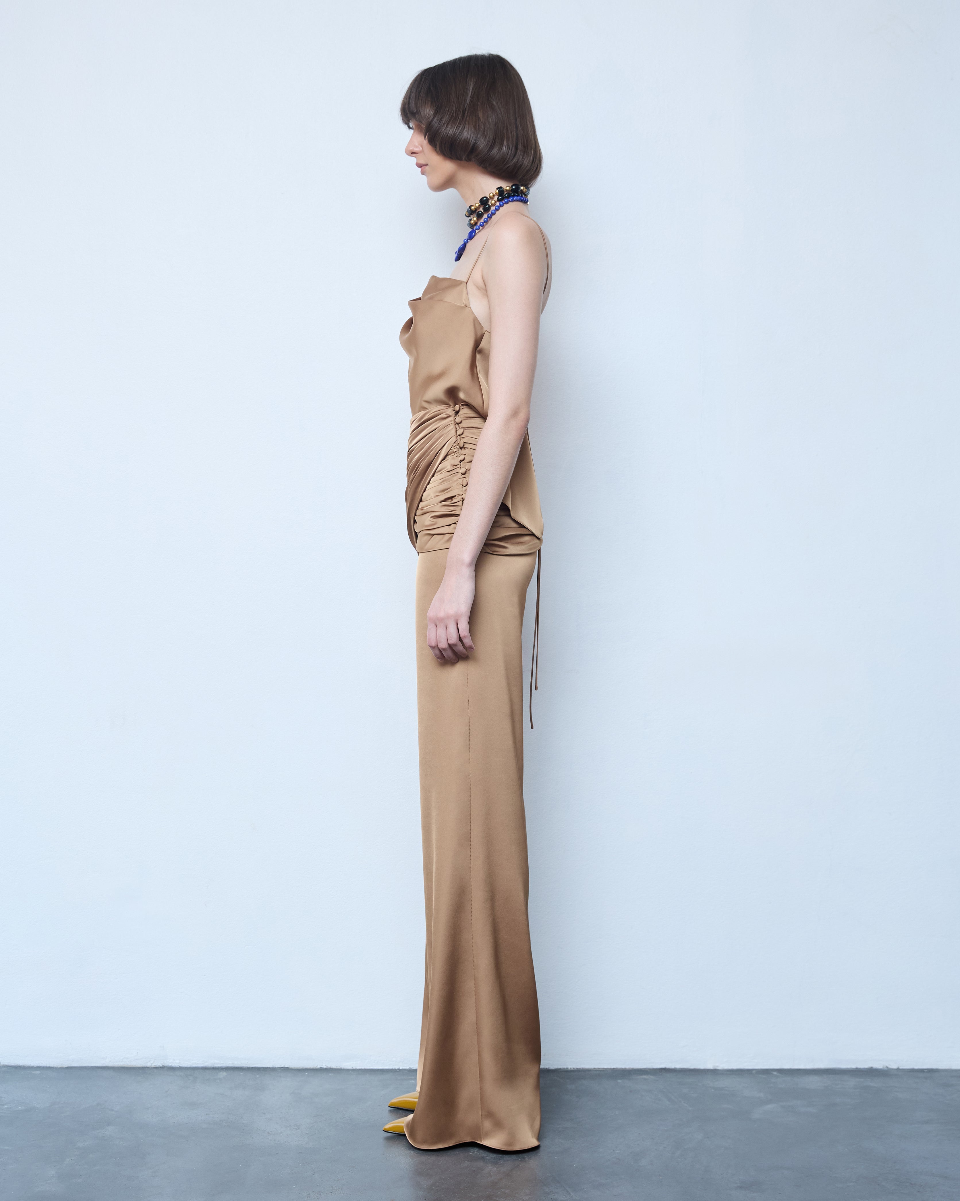 DRAPED WIDE LEGS PANTS